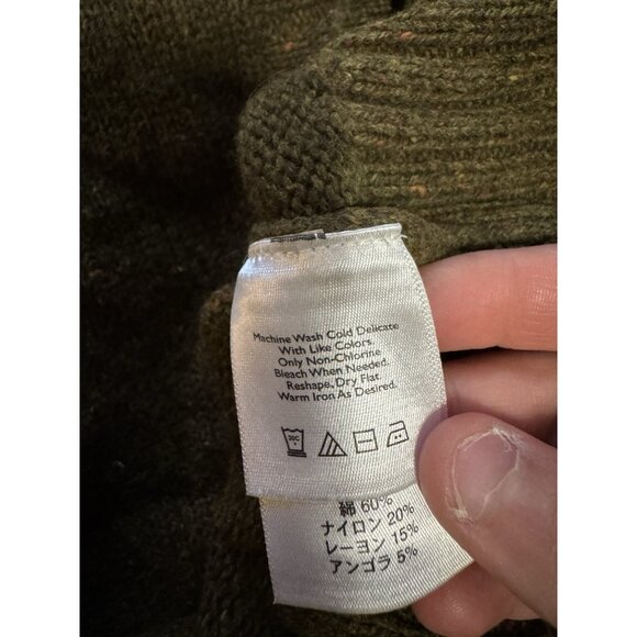 Eddie Bauer Women XXL Green Rabbit Hair Blend Knit Hooded Pocket Sweater Vest - Picture 8 of 14